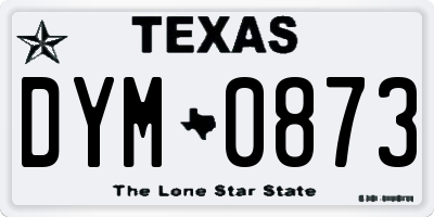 TX license plate DYM0873