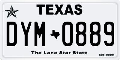 TX license plate DYM0889