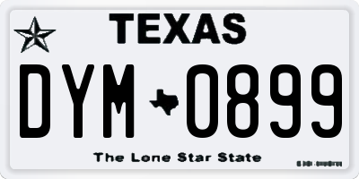 TX license plate DYM0899