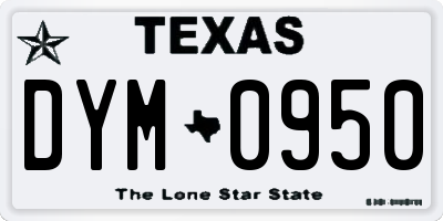 TX license plate DYM0950