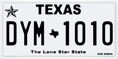 TX license plate DYM1010