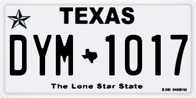 TX license plate DYM1017