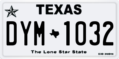 TX license plate DYM1032