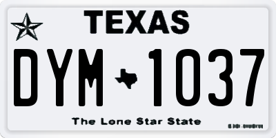 TX license plate DYM1037