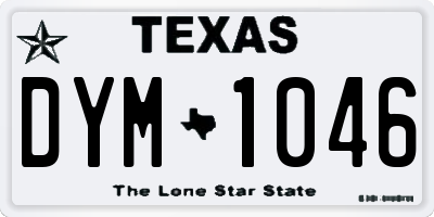 TX license plate DYM1046