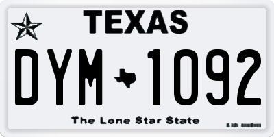 TX license plate DYM1092