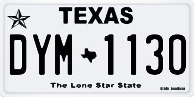 TX license plate DYM1130
