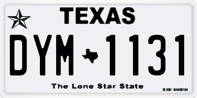 TX license plate DYM1131