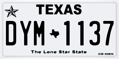 TX license plate DYM1137