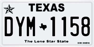 TX license plate DYM1158