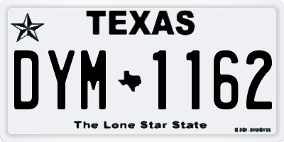 TX license plate DYM1162