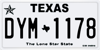 TX license plate DYM1178