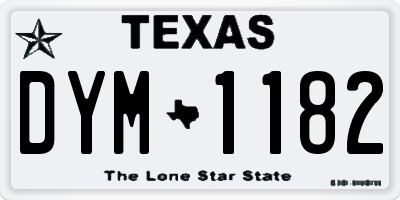 TX license plate DYM1182