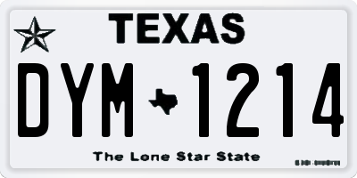 TX license plate DYM1214