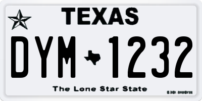 TX license plate DYM1232