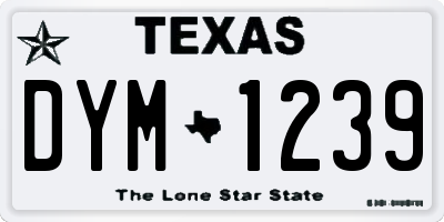 TX license plate DYM1239