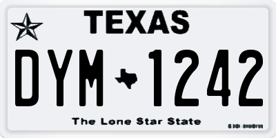 TX license plate DYM1242