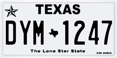 TX license plate DYM1247