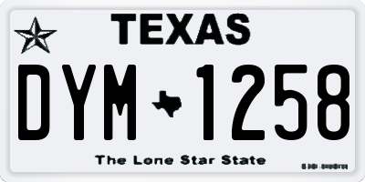 TX license plate DYM1258