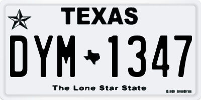 TX license plate DYM1347