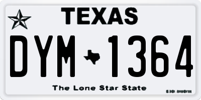 TX license plate DYM1364