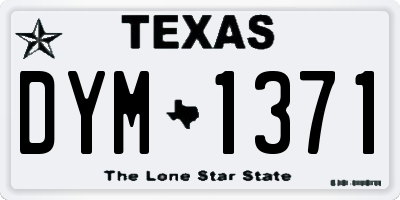 TX license plate DYM1371