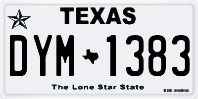 TX license plate DYM1383