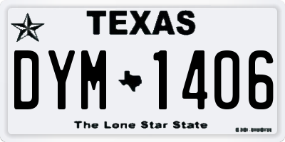 TX license plate DYM1406