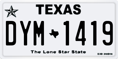 TX license plate DYM1419