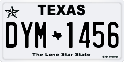 TX license plate DYM1456