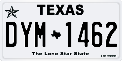 TX license plate DYM1462