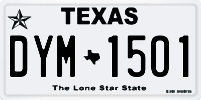 TX license plate DYM1501