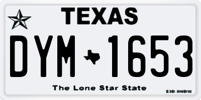 TX license plate DYM1653