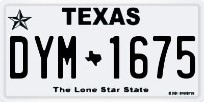 TX license plate DYM1675