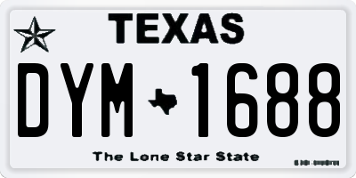 TX license plate DYM1688
