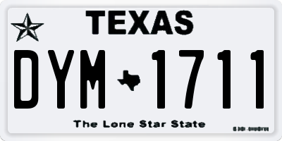TX license plate DYM1711