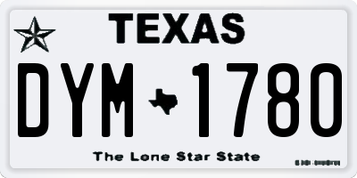 TX license plate DYM1780