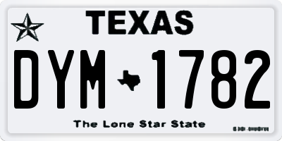 TX license plate DYM1782