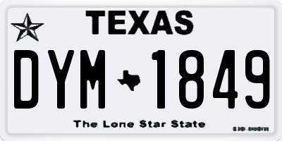 TX license plate DYM1849