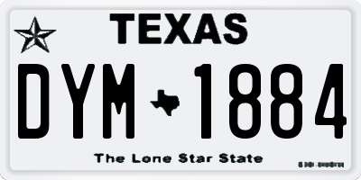TX license plate DYM1884