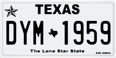 TX license plate DYM1959