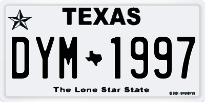 TX license plate DYM1997