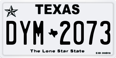 TX license plate DYM2073