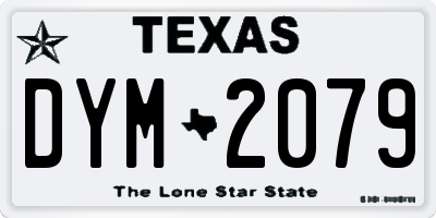 TX license plate DYM2079