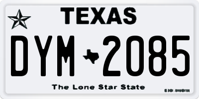 TX license plate DYM2085