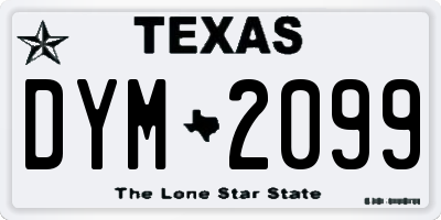 TX license plate DYM2099