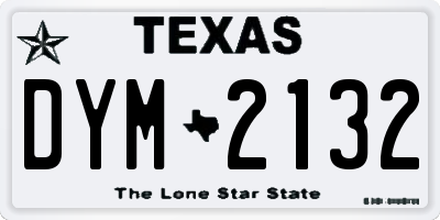 TX license plate DYM2132