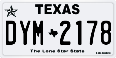 TX license plate DYM2178