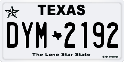 TX license plate DYM2192