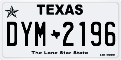 TX license plate DYM2196
